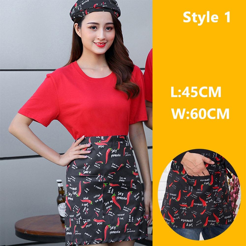 

Cooking Half Aprons Antifouling Work Apron Short Half Waist Apron for Men and Women Style 1
