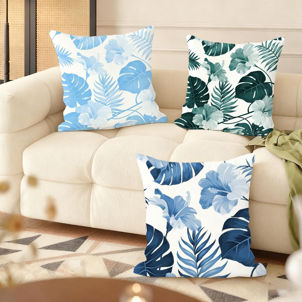 Monstera Deliciosa Art Cushion Cover Natural Linen Organic Fabric DoubleSided Printing Couch Pillow Covers Home Decor