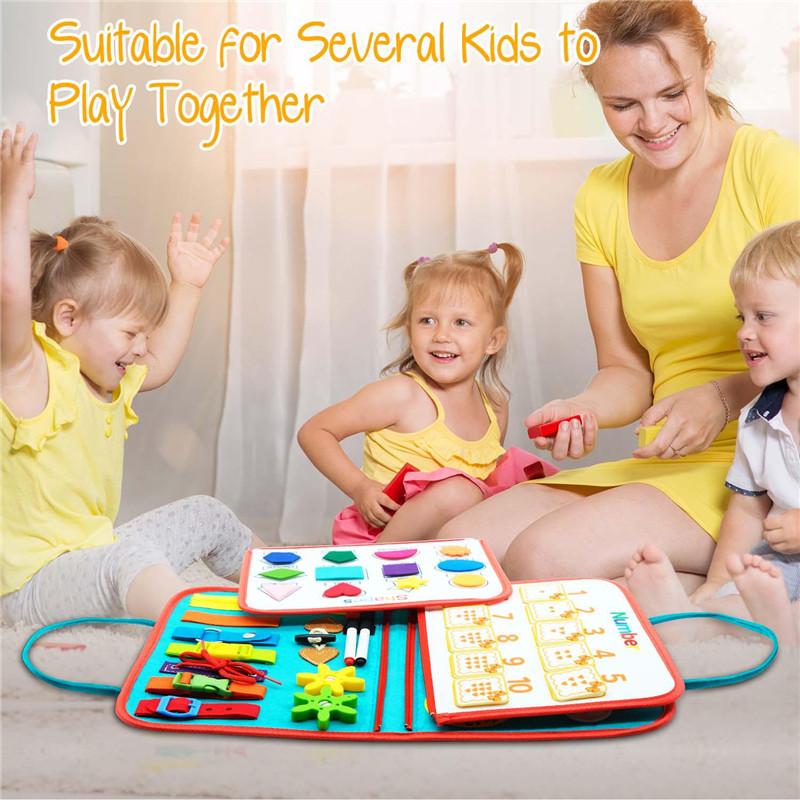 Batole Busy Board Předškolní děti Inteligence Výukové hračky Senzorická Montessori tabule Dětské rané vzdělávací hračky