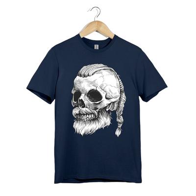 Wikinger Schädel Bart T-Shirt Unisex Nordischer Krieger Biker Tattoo Grafik Geschenk T-Shirt