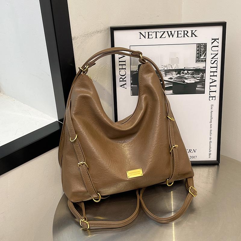 Retro casual tote bag women's new trend fashion large capacity backpack texture commuter shoulder bag messenger bag women