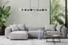 Siena Black Hanging Lamp 8-Flat Clear Lamp E14