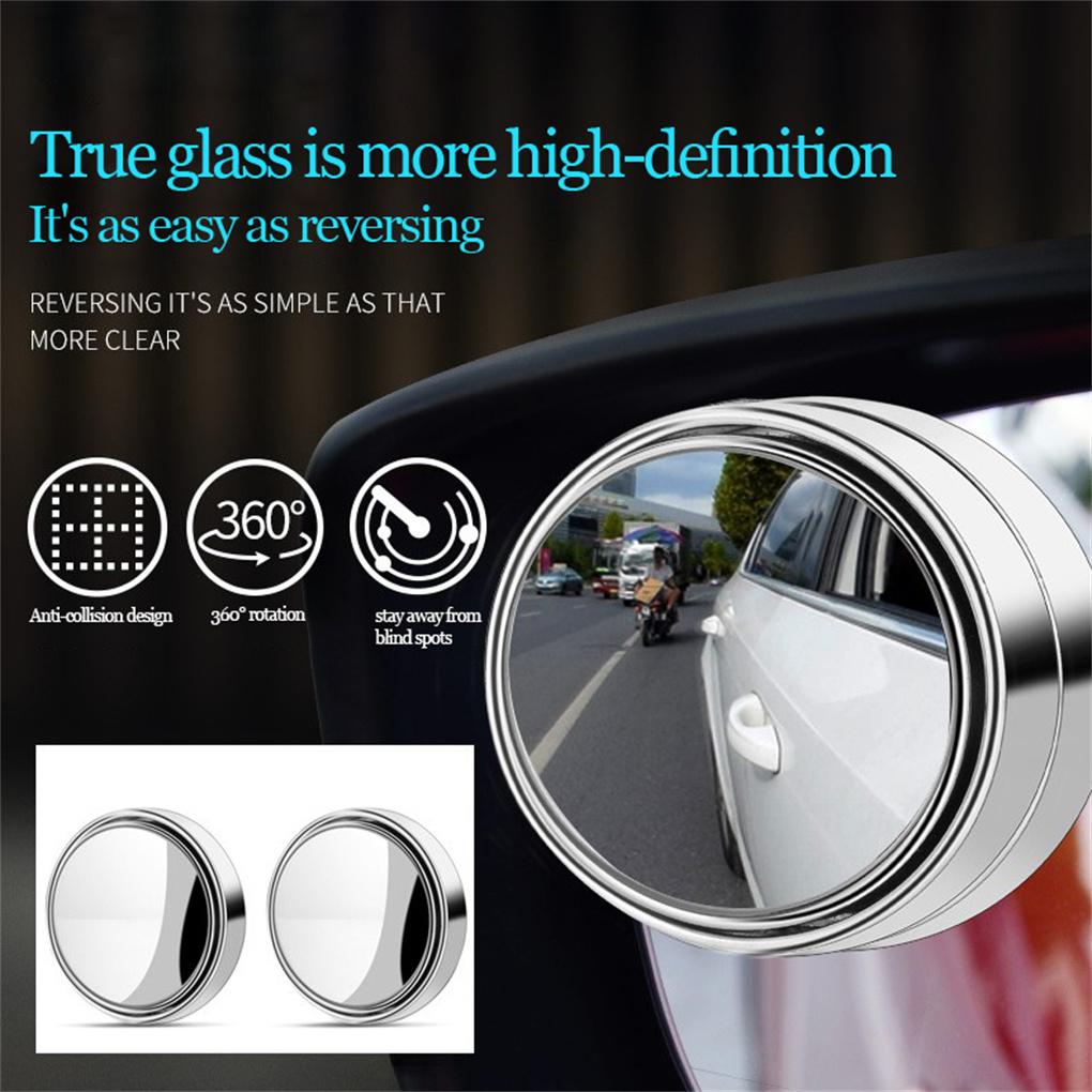 

2Pcs Car Small Mirrors With Large Field Exterior Parts Blind Spot Mirror чёрный