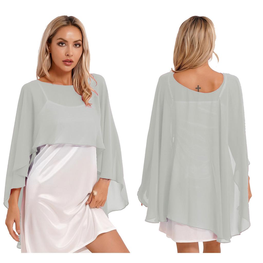 Capelet Da Donna In Pizzo Chiffon: Lo Scialle Elegante Perfetto Per Matrimoni E Serate Speciali. Morbido E Versatile, Si Indossa In Tanti Modi. Un Regalo Romantico Per La Mamma O Le Amiche.