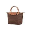 Longchamp Le Pliage Original Minimalistisch Pendler Logo Strukturiertes Nylon-Canvas und Leder Knödel-Tragetasche Klein Damen-Tragetaschen Ebenholz 1621089P81