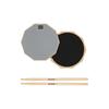 Donner 12-inch Drum Practice Pad, Training Drum, Rubber, Sound-Dampening, with Sticks, Gray