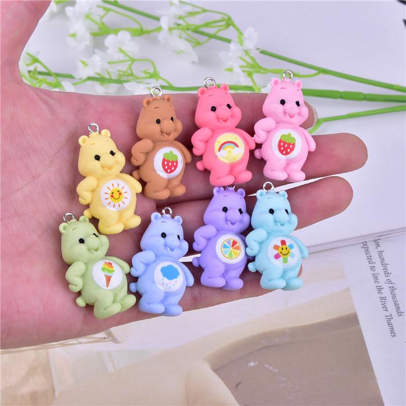 10Pcs/pack Mini Bear Cartoon Resin Pendant Charms For DIY Jewelry Making Accessories