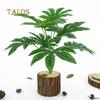 9 liści/1 szt. Sztuczna zielona roślina Fatsia liść symulacja Bonsai Home Decor dekoracja;