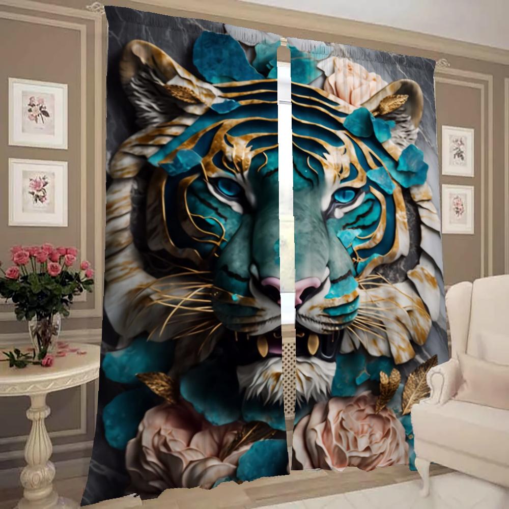 Window Home Interior Kitchen Curtains for Living Room 2 Pieces Blackout Curtains Door Curtain Trend Bedroom Decoration Partition