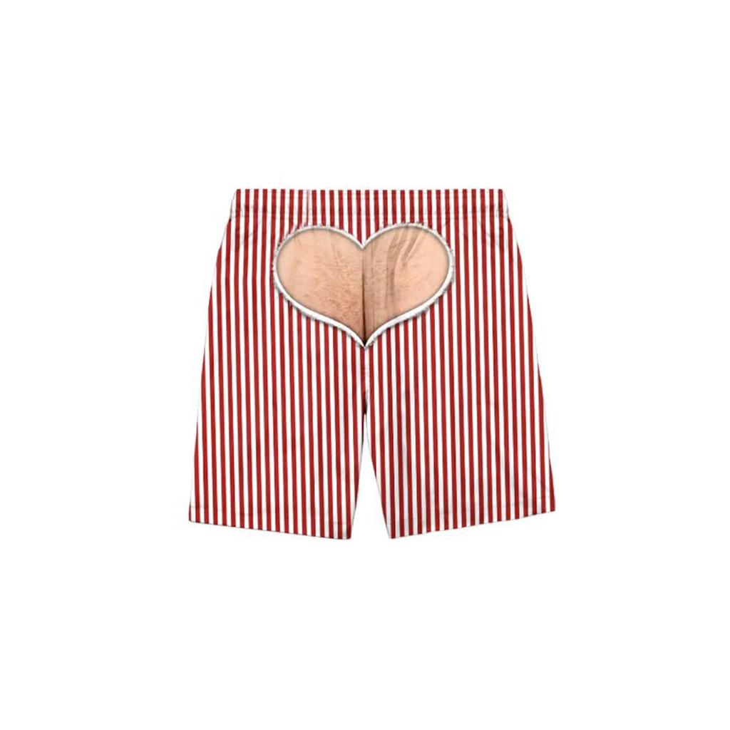 Men's Funny Print Elastic Waist Swim Trunks Beach Shorts for Pool and Beach