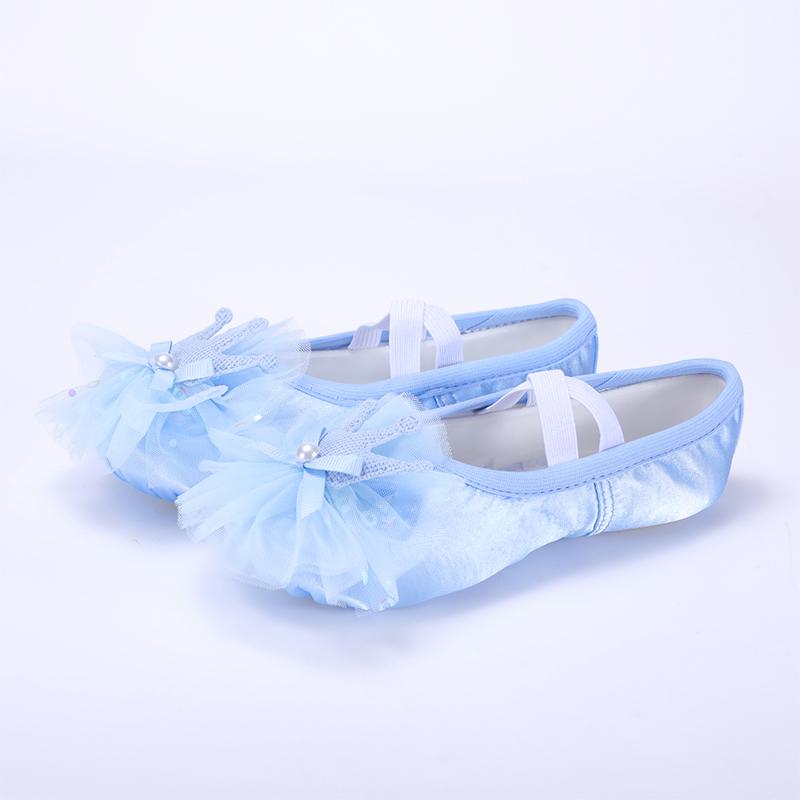 Kindertanzschuhe Satin Katzenpfotenschuhe Mädchen Atmungsaktive Ballett Bühnenperformance Schuhe