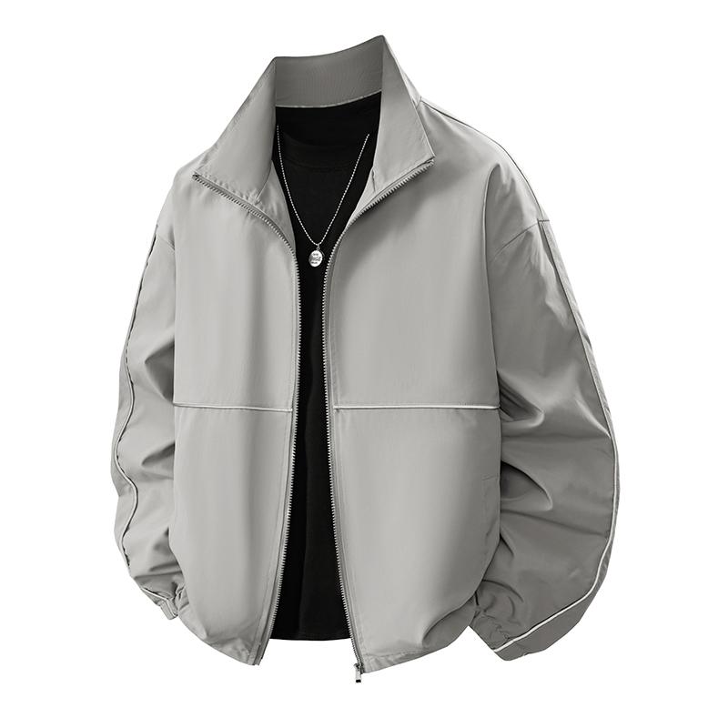 Zipper High Collar Solid Color Autumn and Winter American Retro Jacket Loose Casual Jacket Top