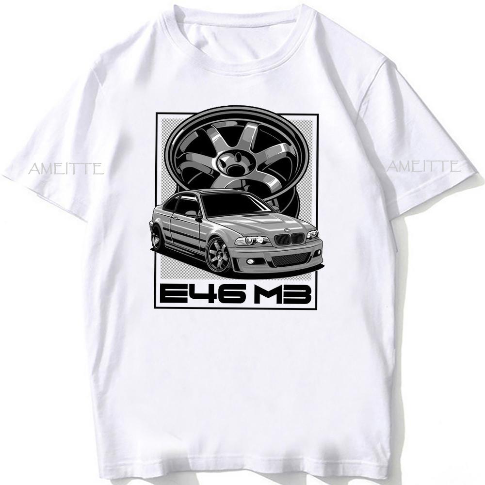 Funny E46 M3 Gerunisex Legend E28 E30 E36 E90 Car Tshirt New Summer Unisex Short Sleeve Hip Hop Street Boy Casual White Tees
