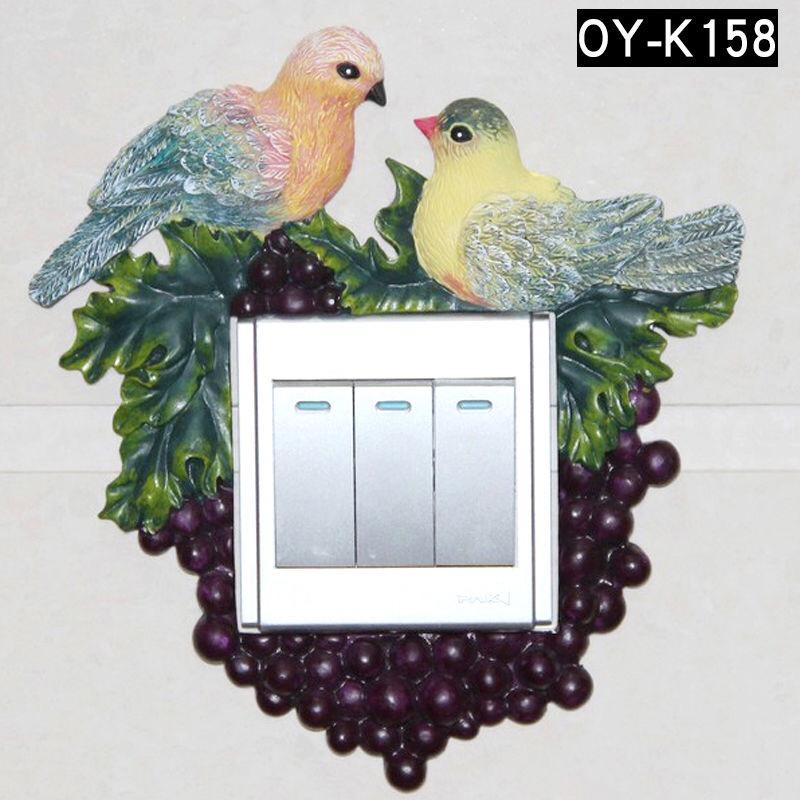Creative Resin 3D Switch Stickers Living Room and Bedroom Wall Cartoon Switch Wall Stickers Decoration Protector Cover DIY