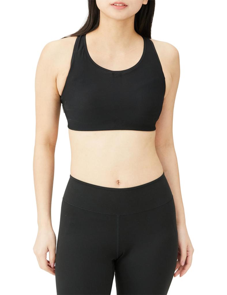 Danskin Mesh Support Sports Bra Size L Women's Breathable, Quick-Drying (DC124900), Black,