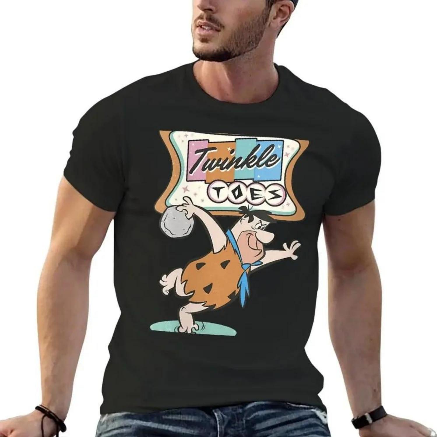 

Футболка The Flintstones Twinkle Toes Фред Флинстоун Боулинг Ходовая Распродажа 2025 Корейская Мода Милая Одежда Мужская Одежда Женская S
