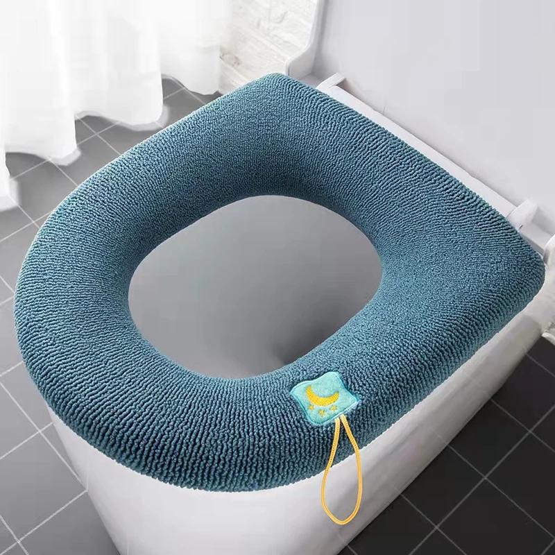 

O Shape Universal Winter Toilet Seats Cover Closestool Mat Washable Bathroom Accessories Knitting Keep Warm Soft Toilet Seat