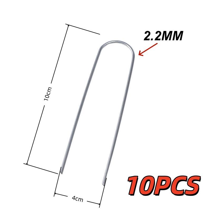 100Pcs Heavy-Duty Fence Tubing Stakes Sod Pins U-Type Garden Staples Galvanized Landscape Spike For Holding Lawns Ground Nail