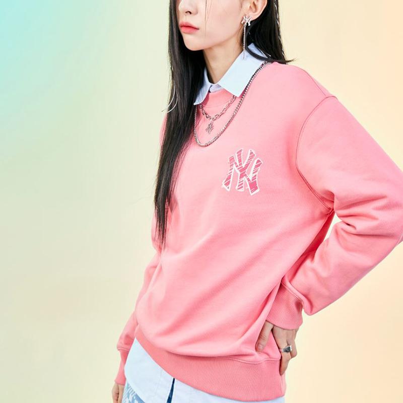 MLB Basic Logo New York Yankees Großes Rückenlogo Langarm Hoodie Unisex Hoodie Rosa 3AMTB0121-50COL