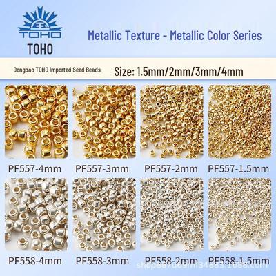 Toho Metallic Farbe Rocailles Gold-Silber 1,5 mm - 4 mm DIY Perlen PF557 + Starke Version