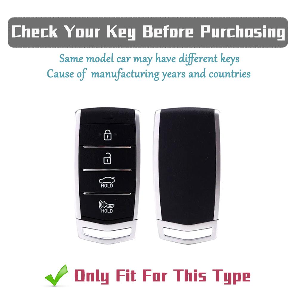 TPU Car Smart Key Case Cover for Hyundai Genesis G70 G80 G90 EQ900 4 Buttons Full Protection Key Fob Shell Protector Key Chains