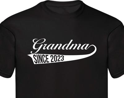 Grandma Since Personalised T-Shirt, Gift For Grandma Cool Top Chest Print Best Grandad Nana Love Mothers Day Gift Christmas Xmas Tee Tops