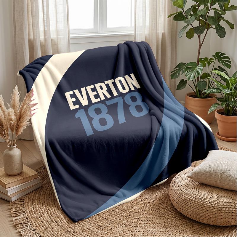 Coperta in Flanella con Stampa Calcio Everton, Morbida Calda Leggera Coperta da Divano Letto Campeggio