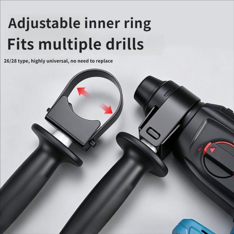 ABS Replacement Side Handle with Textured Black Grip and Guard Collar for Installation, Repair Service, Single Handle