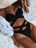 Mulheres cinta gravatas conjunto de biquíni feminino maiô 2 peças sexy roupa de banho praia