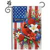Cardinal Welcome Garden Flag , Patriotic Red Cardinal Bird Garden Flag with Floral Design, Double Sided Outdoor Decorative Yard Flag for Lawn Porch Pa