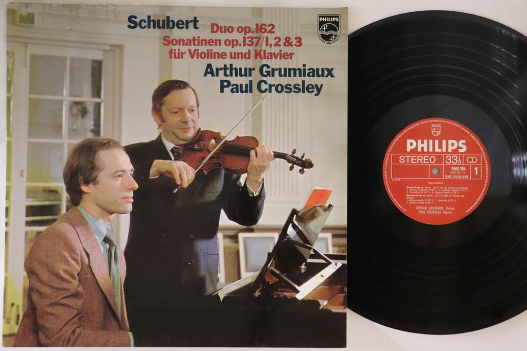 LP Schallplatte ARTHUR GRUMIAUX, PAUL CROSSLEY - Schubert: Duo, Op. / 162 Sonatinen, 9500394 PHILIPS 1977 Niederlande Klassik Gebraucht