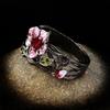 European and American Black Gold Plated Two-color Dark Rose Ring Necklace Stud Earrings, Fashion Three-piece Jewelry 2026
