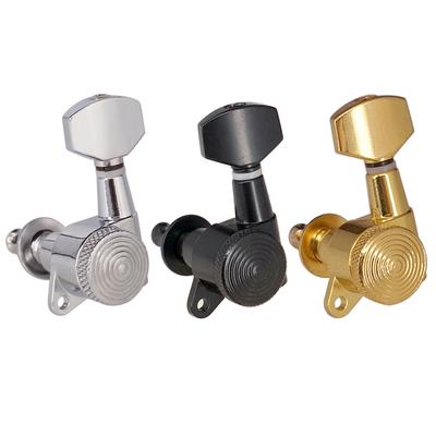 6 piezas 6L Clavijas de Afinación con Cuerda Clavijas de Afinación de Bloqueo Claves Cabezales de Máquina para Guitarra Acústica Instrumentos Musicales Piezas de Repuesto
