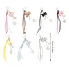 Trendy Korean Inspired Leather Tassels Bows Hanging Ornament Phone Charm Bag Accessories Key Holder for Stylish Women