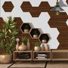 Hexagonal Wood Grain Foam Wall Sticker Kitchen Waterproof Oil-Proof Wallpaper Self-Adhesive Living Room Bathroom Thickened Tile Sticker