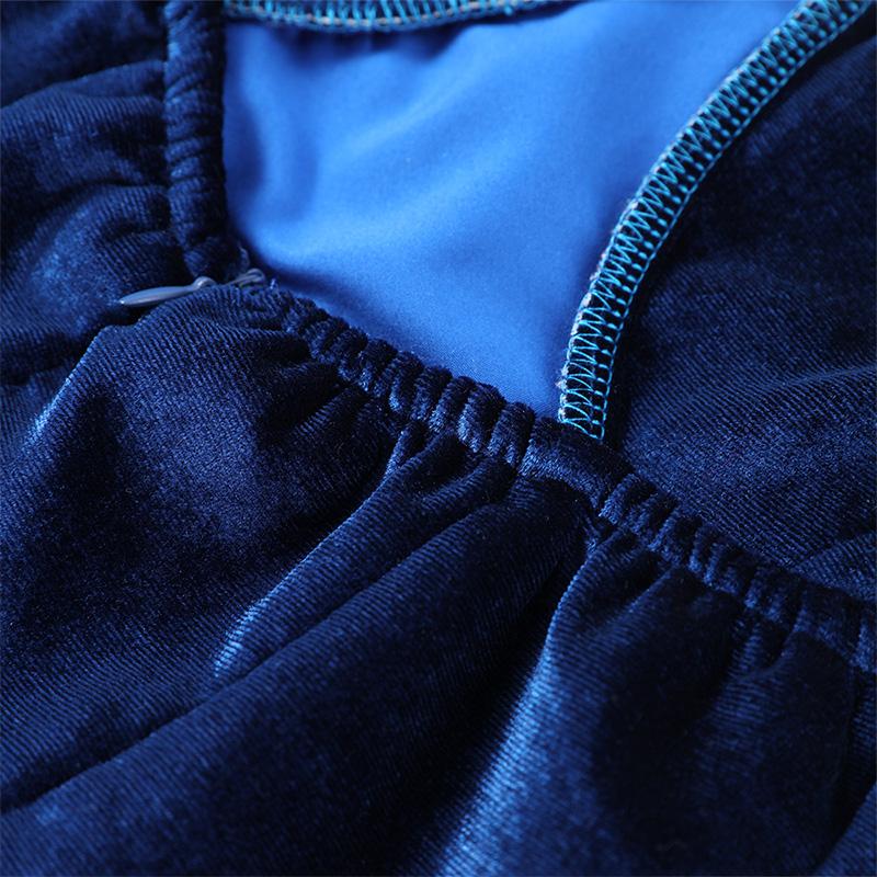 Party Velvet Blue Pleated Dress Urban Backless Tube Corsetry-inspired Female Dress 2025 Elegant Lady High Streetwear New