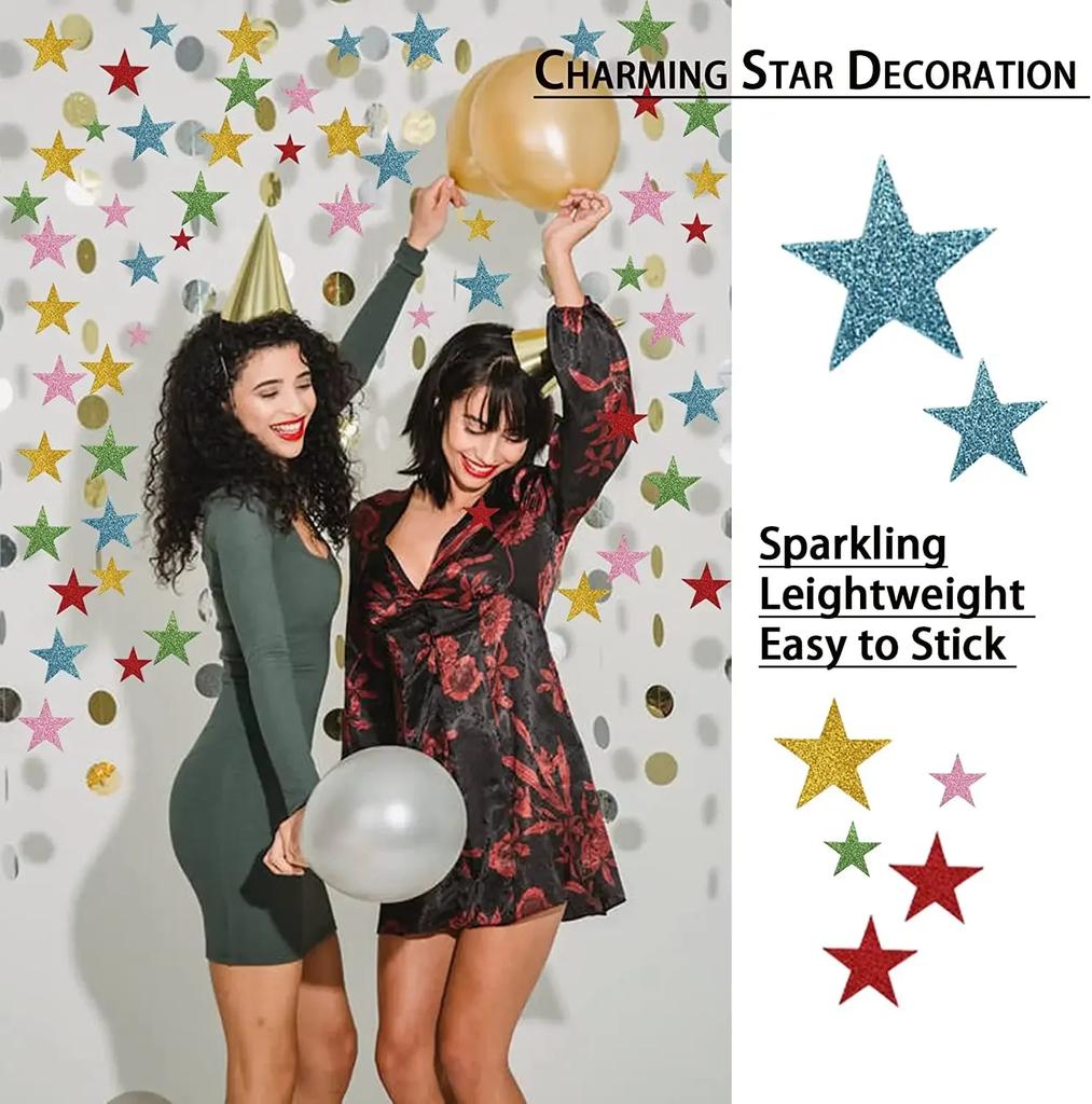 70pcs Star Stickers Glitter Foam Stickers Glitter Stars Reward Sticker for Kids Crafts Scrapbooking Wall Decor Laptop Skateboard