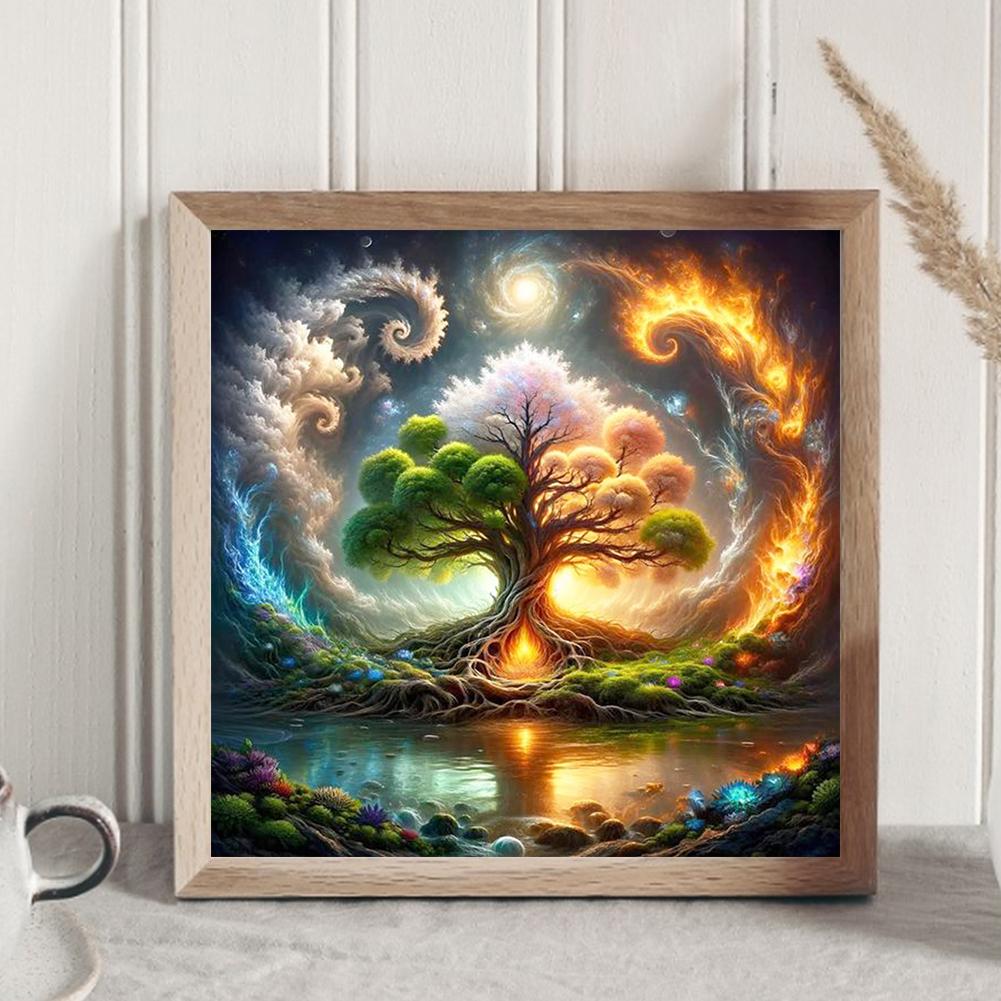 5D DIY Full Round Drill Diamond Painting Colorful Tree Kit Home Decor Art Craft