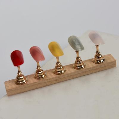Practical Nail Holder High Adsorption Power Bamboo Base Manicure Practice