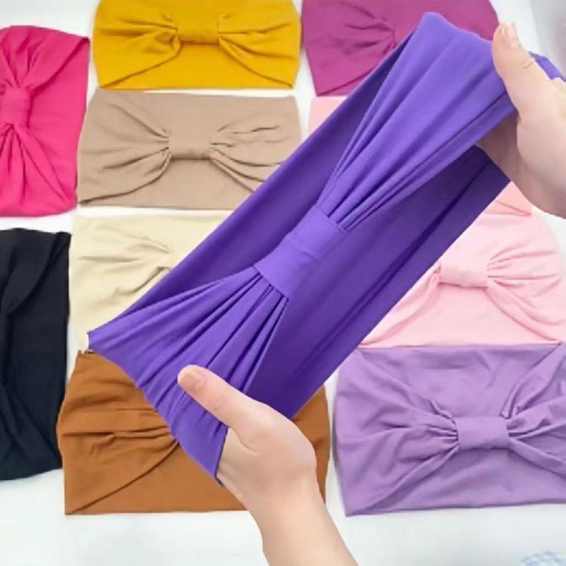 

Wide -Side Elastic Band Woman Yoga Hairbands Solid Color sports Hair Band tie Bandanas Fashion Headband Headwear Turbans