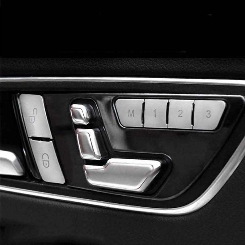 Car Interior Door Seat Memory Lock Buttons Trim Covers Stickers Fit For Mercedes Benz C E Class W204 W212 Auto