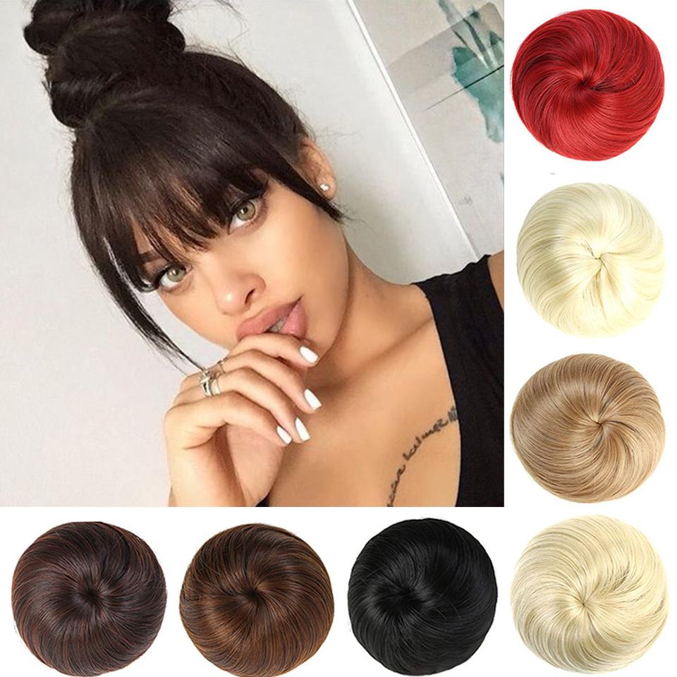 Synthetic Hair Bun Scrunchie Chignon Elastic Band Made Of Hair Clips High Temperture Fiber Hairpiece Ponytail Headwear