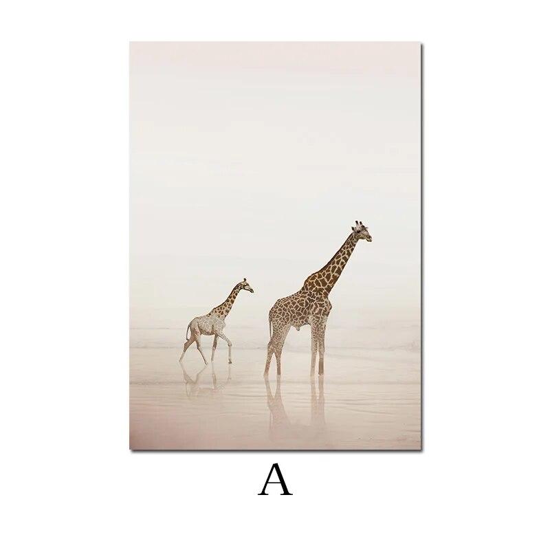 

Природный пейзаж, скандинавский постер и принт, бежевый жираф, пляжное растение, ботаническая художественная живопись, современная настенная картина на холсте, домашний декор 21*30cm