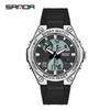 Sanda Men's Multifunctional Dual Display Luminous Waterproof Sports Watch for Teens