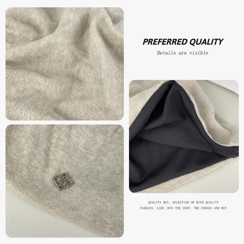 Metal small standard stacking hat children's new spring and autumn loose warm lazy wind knitted hat big head circumference bag head cold hat