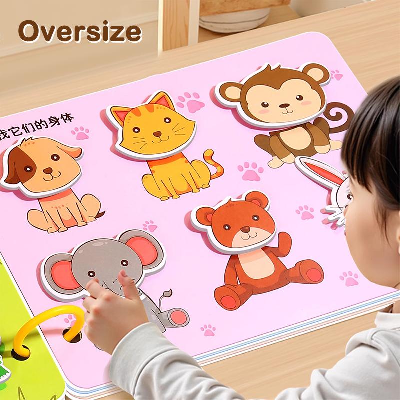 Çocuk Erken Eğitim Sessiz Meşgul Yapıştırma Kitabı Kendin Yap Yapboz Çıkartma Montessori Oyuncak Tekrarlanan Yapıştırma Sessiz Kitap Oyuncakları Bebek Hediyesi