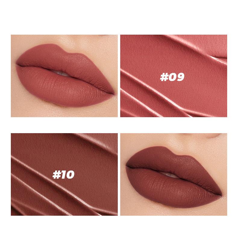 Matte Lipstick 10 Colors Velvet Non-stick Lip Glaze Highly Pigmented Long Lasting Lip Honey Lip Gloss