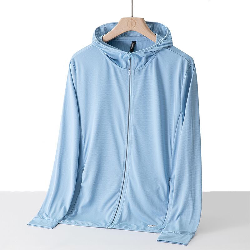 

Мужская и женская одежда Ice Silk с дышащим солнцезащитным кремом для занятий спортом на открытом воздухе для пар, легкая солнцезащитная одежда XXXXL синий