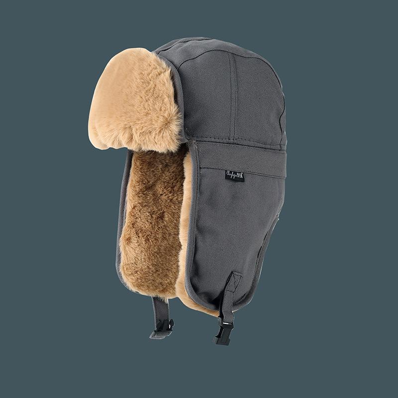 

Колор-блокінг Шапка Thunderbolt Чоловіча Потовщена Для катання на лижах на відкритому повітрі Тепла Шапка із захистом вух Жіноча Велосипедна Захист від вітру та холоду Осінь та Зима One Size темно-сірий