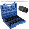 PBOHUZ Impact Sockets, 12-Piece 3/4-Inch Heavy-Duty Drive Deep Impact Socket Set (24-41mm), Chrome Vanadium Steel Professional Impact Sockets with Bla